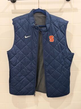 Nike Navy Quilted Vest with Orange 'S' Patch